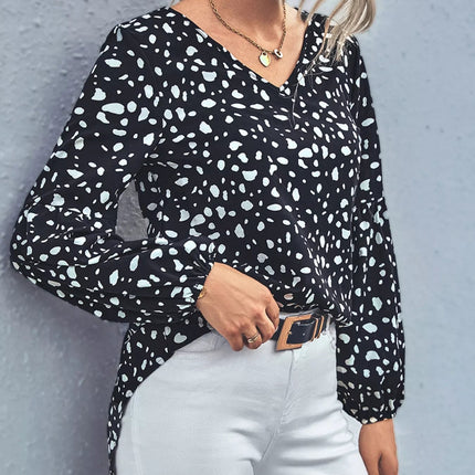 Animal Print V - Neck Blouse - MimiStylez