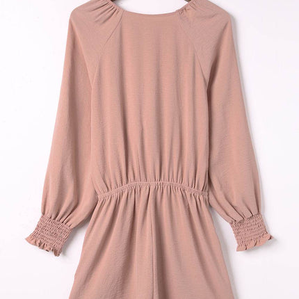 Tied Flounce Sleeve Plunge Romper - MimiStylez