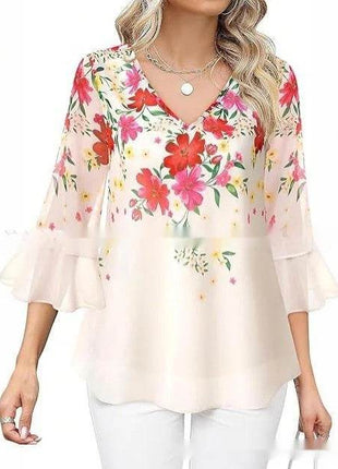 Women's Casual Top Pleated Sleeve - MimiStylez