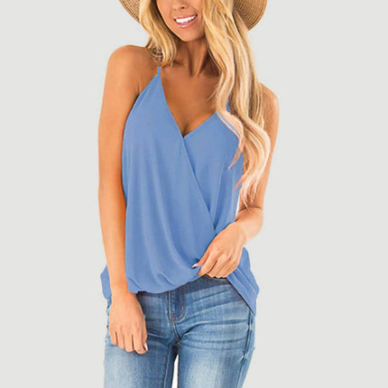 Full Size Surplice Spaghetti Strap Top - MimiStylez