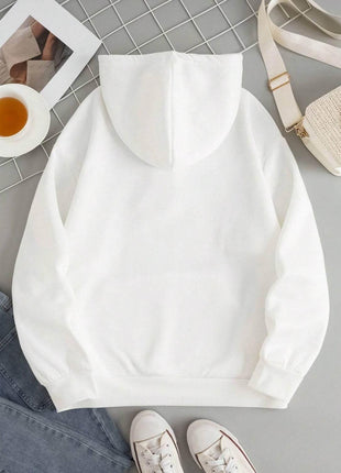 Drawstring Dropped Shoulder Hoodie - MimiStylez