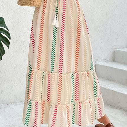 Frill Printed Maxi Skirt - MimiStylez
