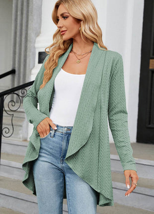 Open Front Long Sleeve Cardigan - MimiStylez