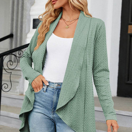 Open Front Long Sleeve Cardigan - MimiStylez