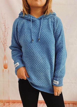 Drawstring Long Sleeve Hooded Sweater - MimiStylez