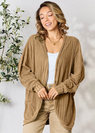 Basic Bae Full Size Ribbed Cocoon Cardigan - MimiStylez