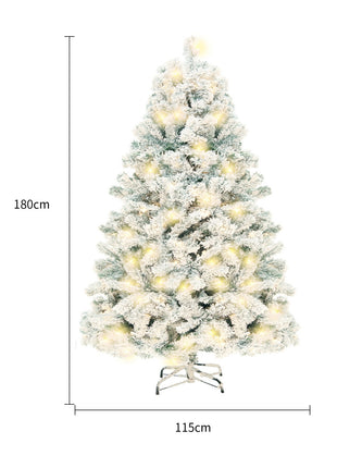 Pre Lit Cedar Christmas Tree Flocked Christmas With 800 Branch Tips, 250 Lights