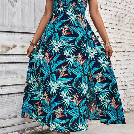 Floral Off-Shoulder Slit Dress - MimiStylez