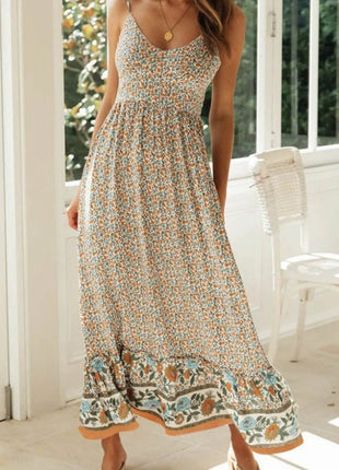 Printed Maxi Cami Dress - MimiStylez