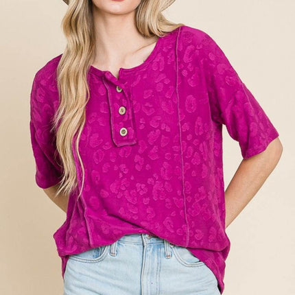 BOMBOM At The Fair Animal Textured Top - MimiStylez