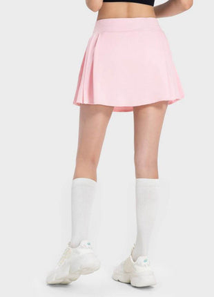 Pleated Detail Mid-Rise Waist Active Skirt - MimiStylez