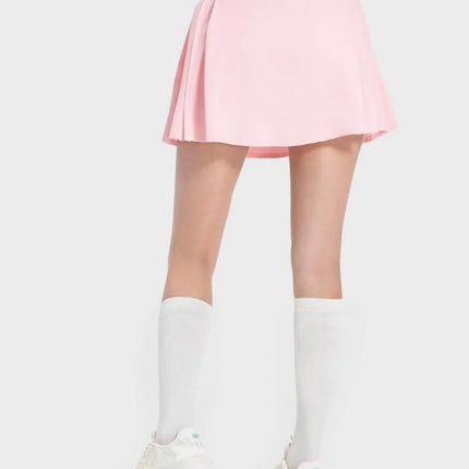 Pleated Detail Mid-Rise Waist Active Skirt - MimiStylez