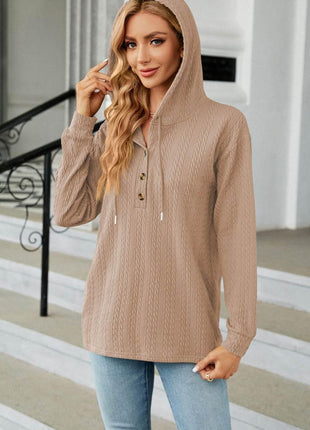 Cable-Knit Long Sleeve Hoodie - MimiStylez