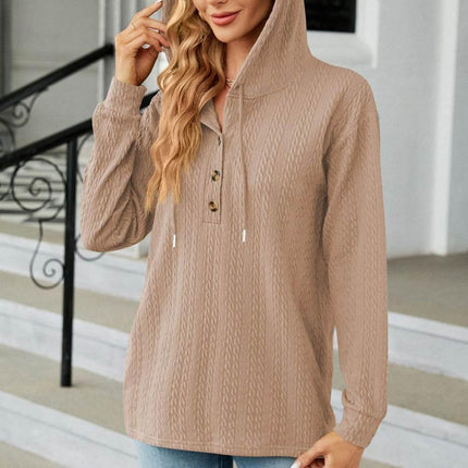 Cable-Knit Long Sleeve Hoodie - MimiStylez
