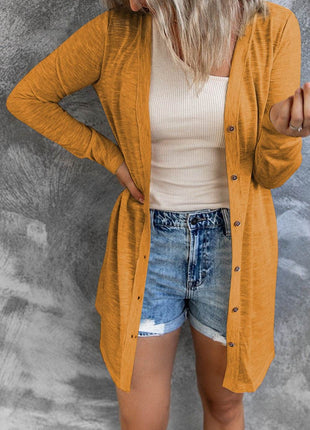 Button Up Long Sleeve Cover Up - MimiStylez