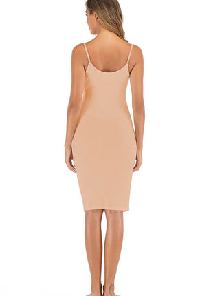 Lace Detail V-Neck Spaghetti Strap Lounge Dress - MimiStylez