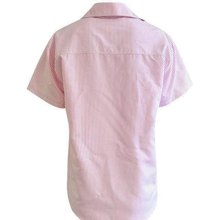 Full Size Striped Button-Up Casual Shirt with Pocket Plus Size - MimiStylez