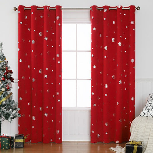 Christmas Curtain - Snowflake Christmas Design Curtain