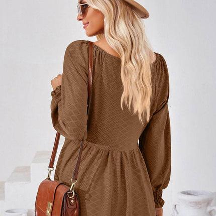 V-Neck Lantern Sleeve Blouse - MimiStylez