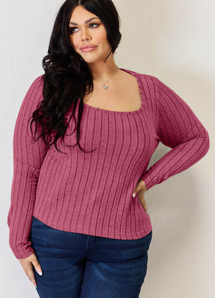 Basic Bae Full Size Ribbed Long Sleeve T-Shirt - MimiStylez
