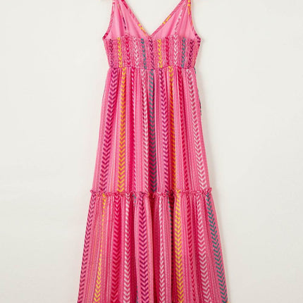 Printed Surplice Maxi Cami Dress - MimiStylez