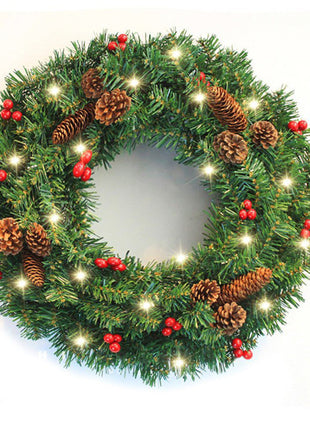 Christmas Pre Lit Wreath Decoration - 30cm, 40cm, 50cm