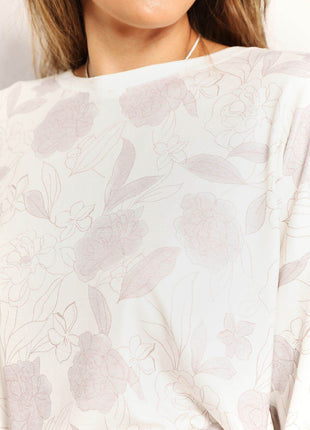 Double Take Floral Long Sleeve Top and Shorts Loungewear Set - MimiStylez