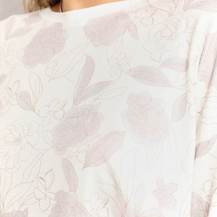 Double Take Floral Long Sleeve Top and Shorts Loungewear Set - MimiStylez
