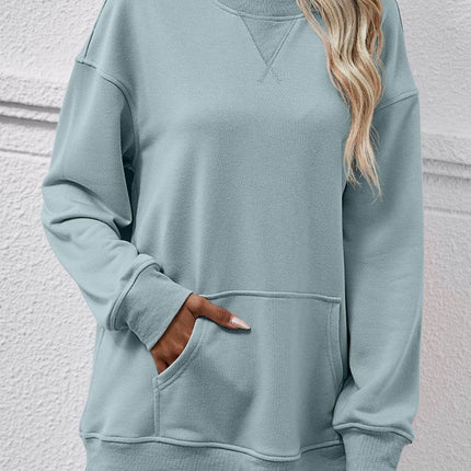 Round Neck Long Sleeve Sweatshirt - MimiStylez