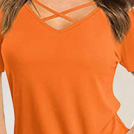 Crisscross Short Sleeve T-Shirt - MimiStylez