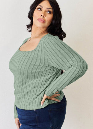 Basic Bae Full Size Ribbed Long Sleeve T-Shirt - MimiStylez
