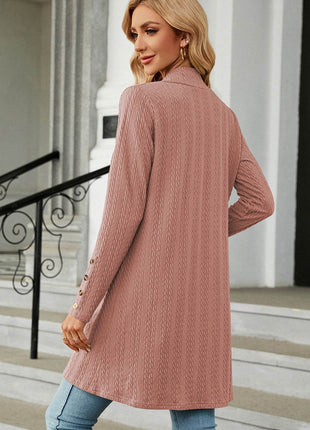 Open Front Long Sleeve Cardigan - MimiStylez