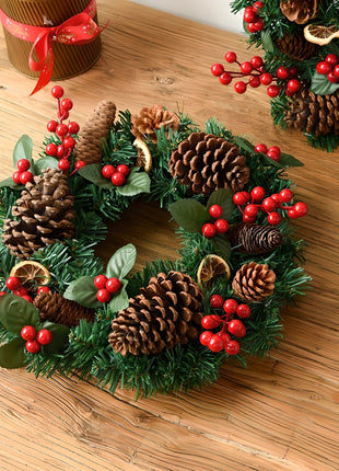 24 - Inch Christmas Wreath. Unlit, Yellow - Lit, Colorful - Lit Styles
