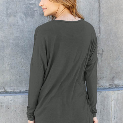 Basic Bae Full Size Round Neck Dropped Shoulder T-Shirt - MimiStylez