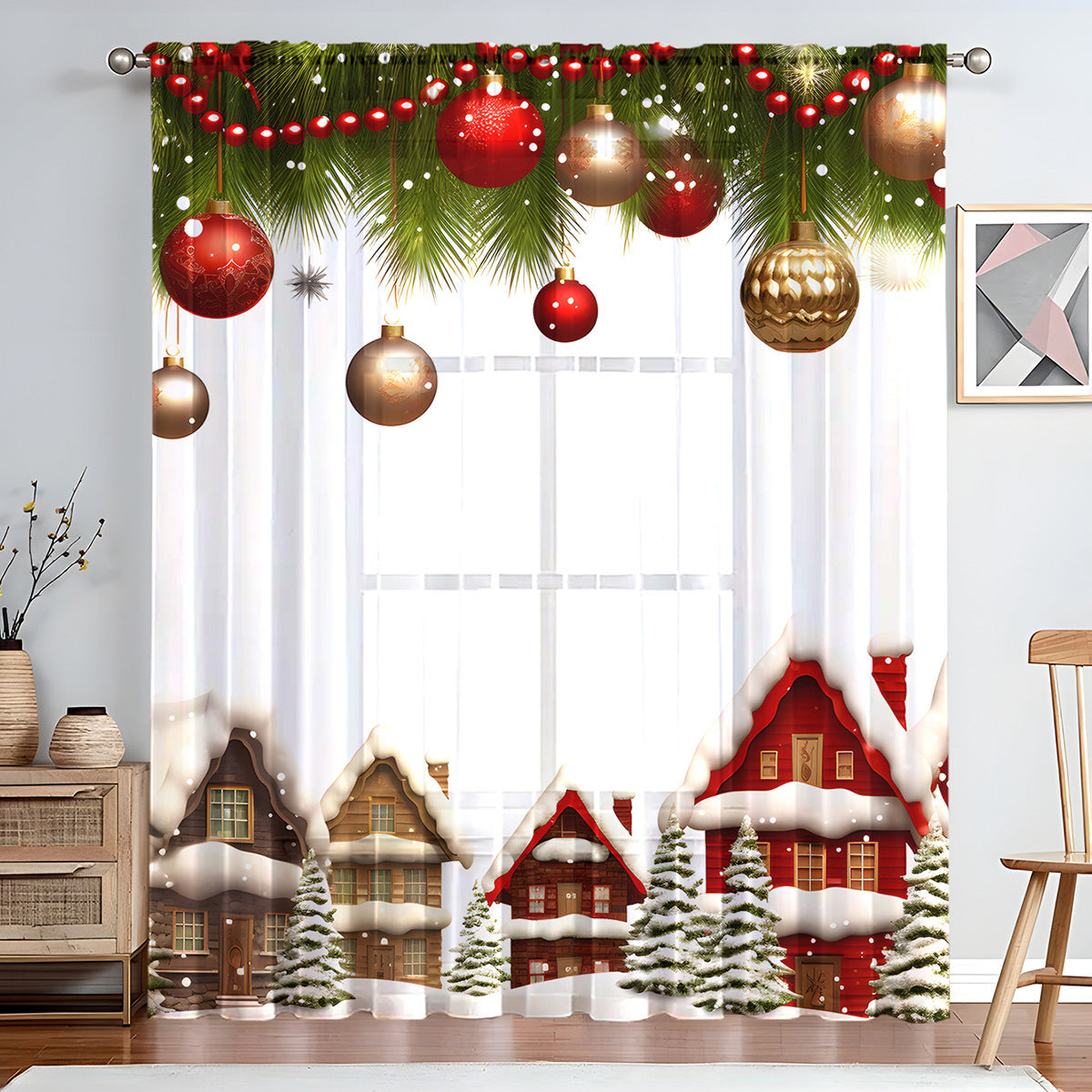 1pc Christmas Series Window Screen Digital Printing