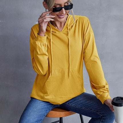 Drawstring Pocketed Dropped Shoulder Hoodie - MimiStylez