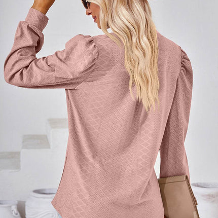 Notched Long Sleeve T-Shirt - MimiStylez