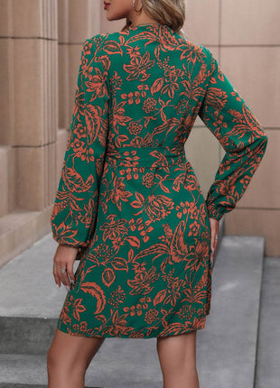 Floral Balloon Sleeve Mini Dress - MimiStylez