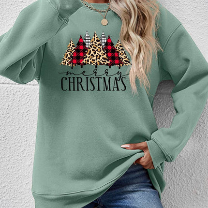 MERRY CHRISTMAS Round Neck Long Sleeve Sweatshirt - MimiStylez