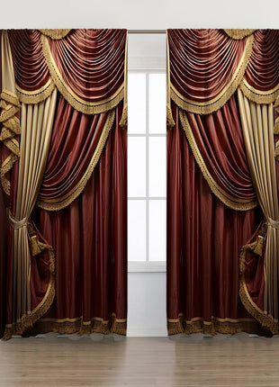 2PCs European Curtain Christmas Series