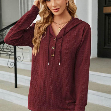 Cable-Knit Long Sleeve Hoodie - MimiStylez