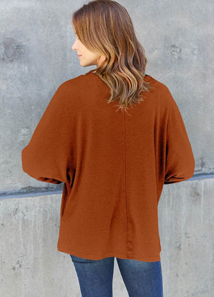 Double Take Full Size Round Neck Long Sleeve T-Shirt - MimiStylez