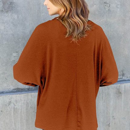 Double Take Full Size Round Neck Long Sleeve T-Shirt - MimiStylez