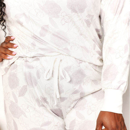 Double Take Floral Long Sleeve Top and Shorts Loungewear Set - MimiStylez