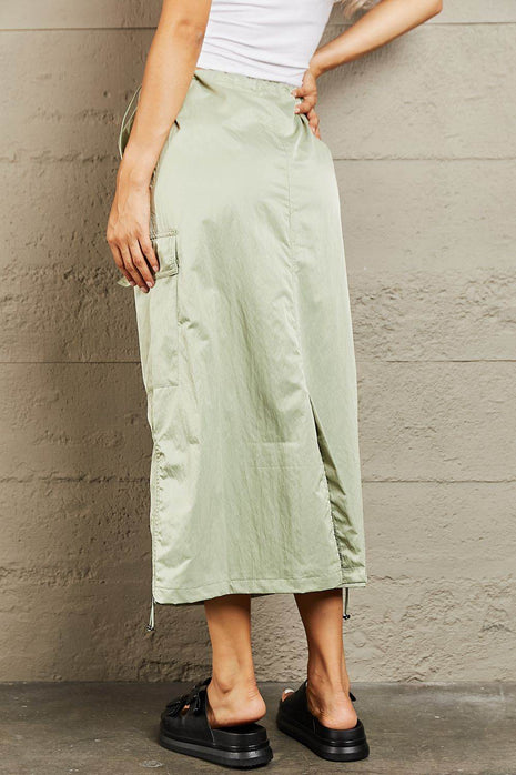 HYFVE Just In Time High Waisted Cargo Midi Skirt - MimiStylez