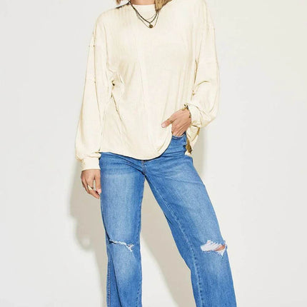 Basic Bae Full Size Ribbed Round Neck Long Sleeve T-Shirt - MimiStylez