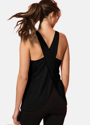 Crisscross Scoop Neck Active Tank - MimiStylez