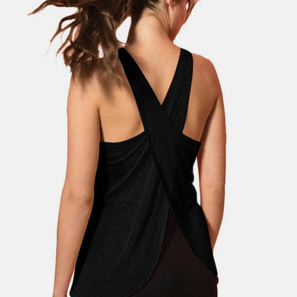 Crisscross Scoop Neck Active Tank - MimiStylez