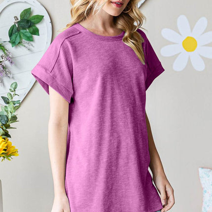 Heimish Full Size Short Sleeve Round Neck T-Shirt - MimiStylez