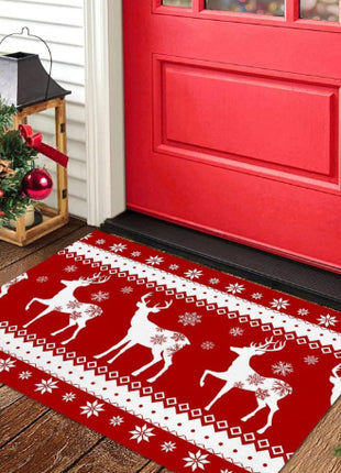 Christmas Carpet Red Christmas Tree Snowman Mat